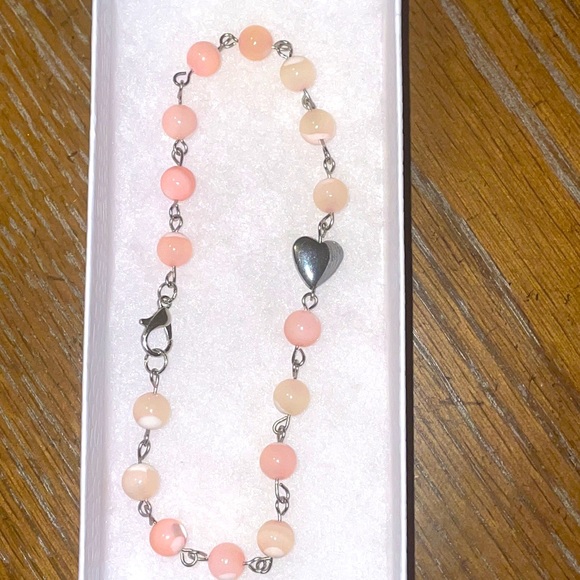 Handmade Pink Cats Eye Anklet - Picture 4 of 8